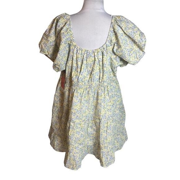 NWT Arula Claire mini dress Sz 3X Blue yellow floral - Picture 2 of 8